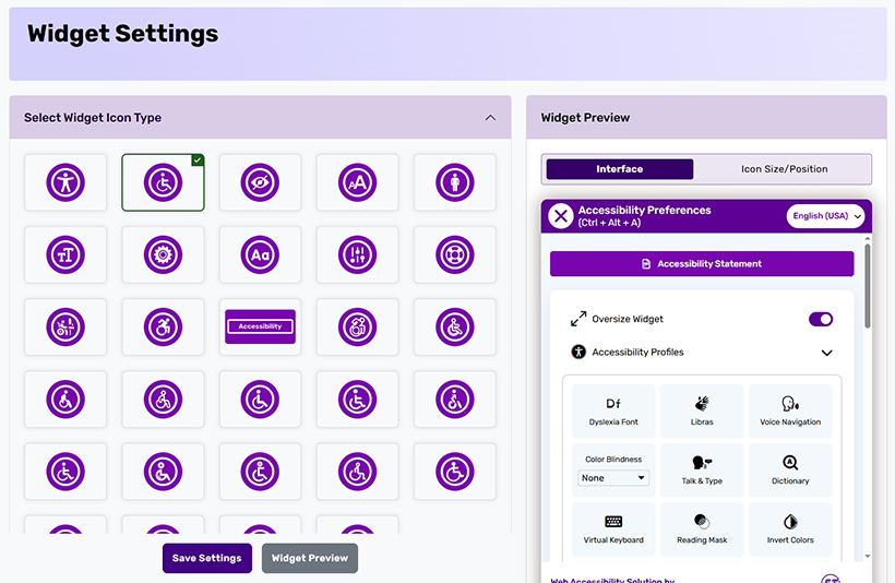 website accessibility widget icon Type